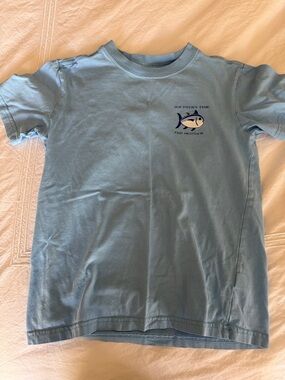 Southern Tide Light Blue Short Sleeve Tee with Fish Logo
